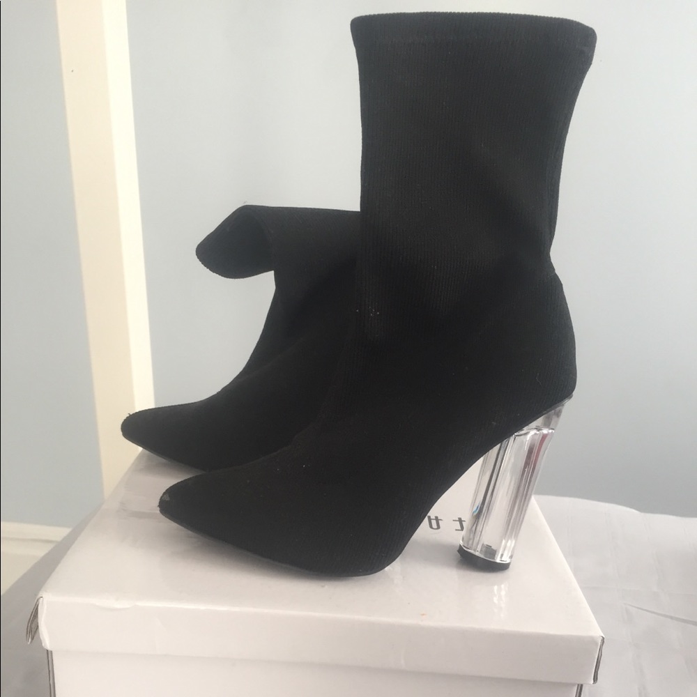 Fashion Nova Glass Heel Bootie